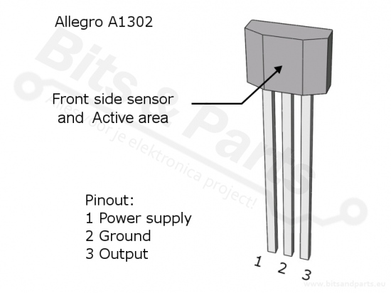 Hallsensor magnetisch veldsensor / magnetometer Allegro A1302